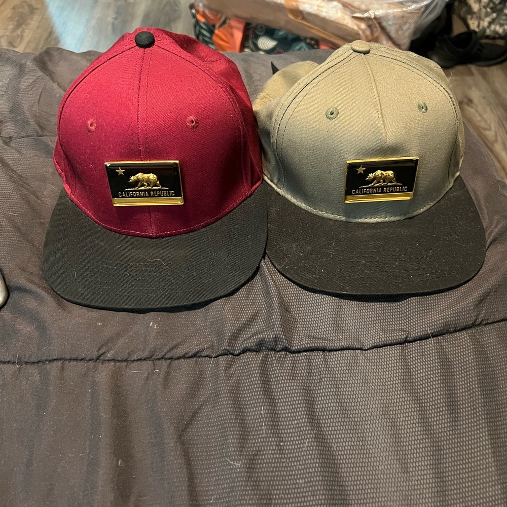 California Republic Maroon and Olive green Strapped Hat